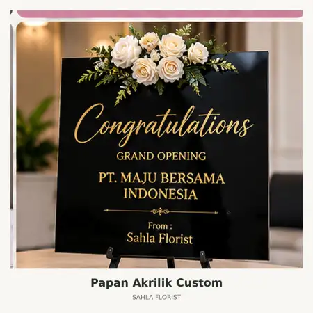 Papan Bunga Akrilik Kesambi